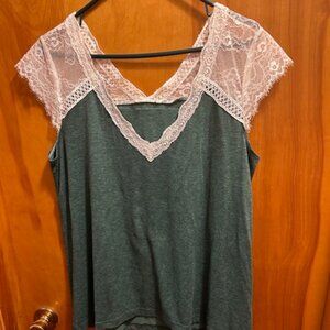 Green Lace Top